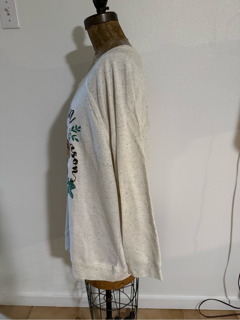 NWT Sable Sky Cream Pumpkin Graphic Long-Sleeve Women's Sweatshirt 2X - Picture 4 of 5
